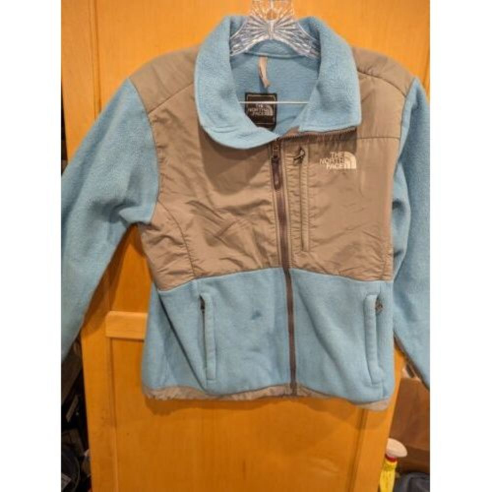 The North Face Jacket Women's Small Blue Denali Full Zip Collared HAS‎ FLAW